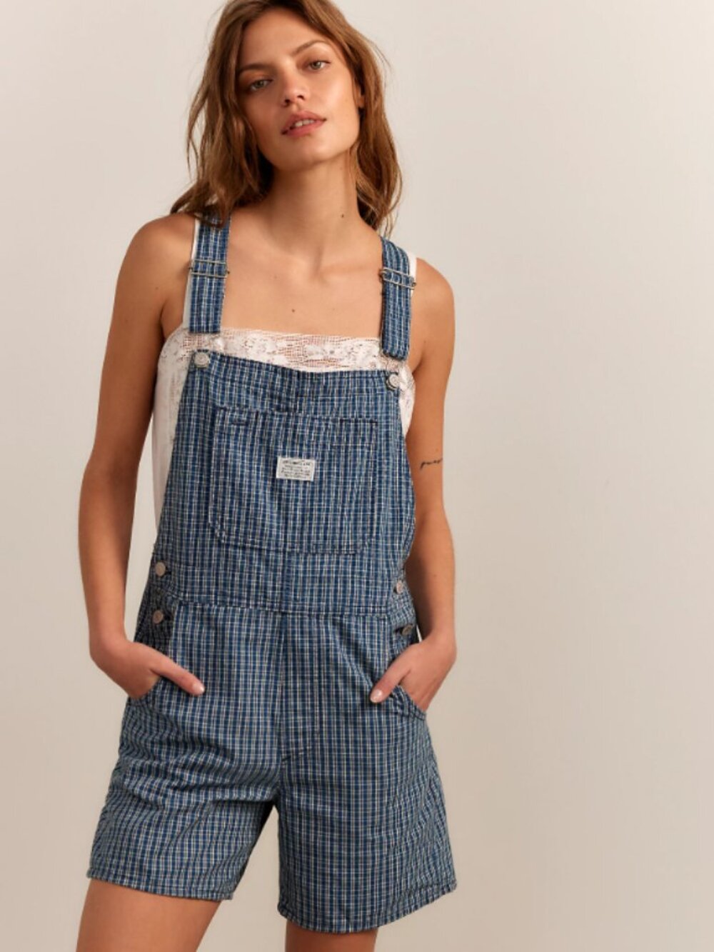NWT Levi's Utility Printed Shortalls "Tiny Window" Print n